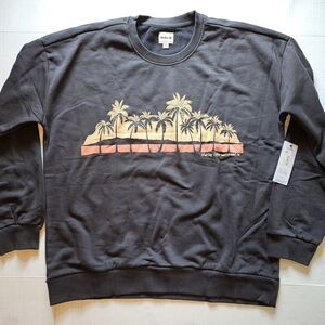 Hurley Men's Black Sweater with Palm Tree Design